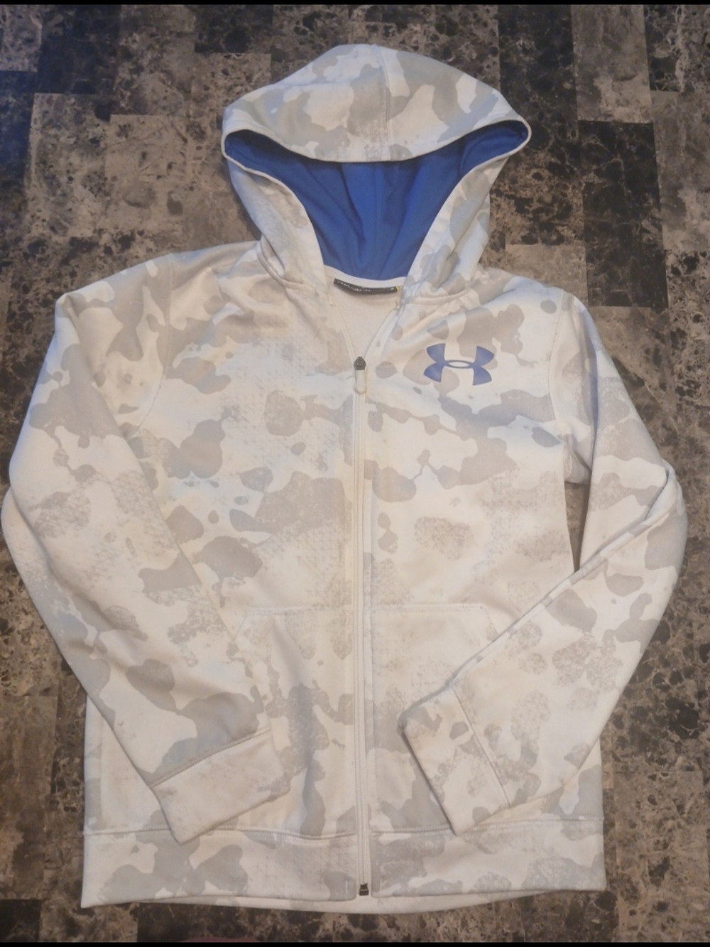 Under Armour Kids' White Camo Hooded Zip Sweatshirt
